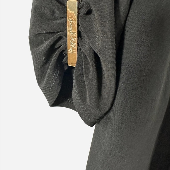 Joseph Ribkoff Black Midi Dress Ruched Sleeve - Picture 6 of 7